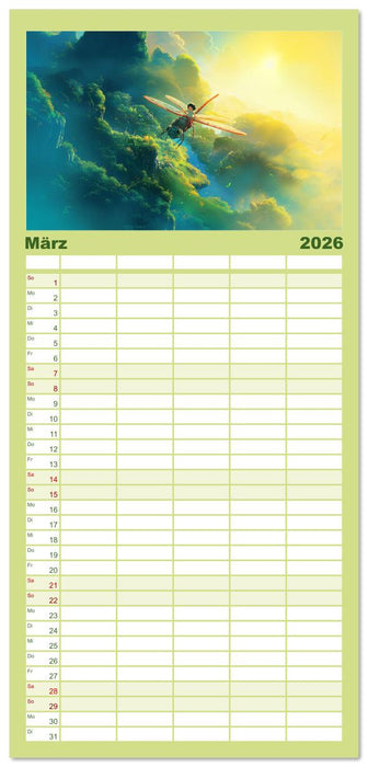 Spaziergang durch Anime Welten (CALVENDO Familienplaner 2026)