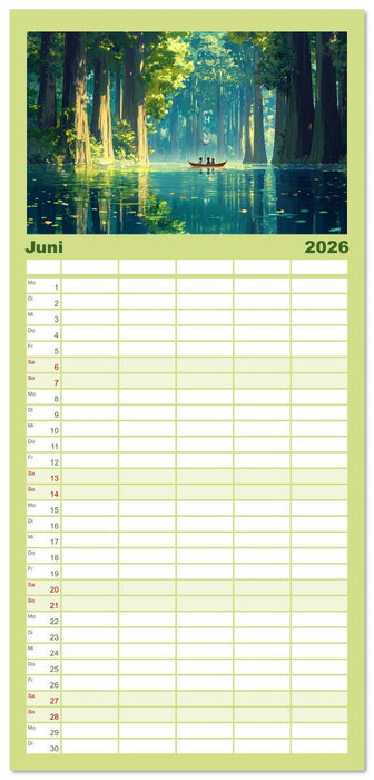 Spaziergang durch Anime Welten (CALVENDO Familienplaner 2026)