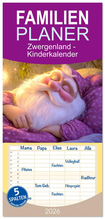 Zwergenland - Kinderkalender (CALVENDO Familienplaner 2026)