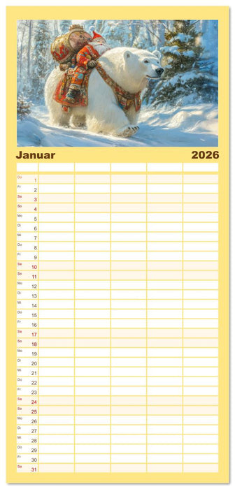 Zwergenland - Kinderkalender (CALVENDO Familienplaner 2026)