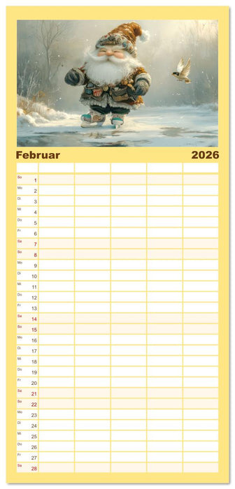 Zwergenland - Kinderkalender (CALVENDO Familienplaner 2026)
