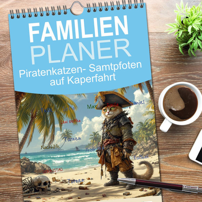 Piratenkatzen- Samtpfoten auf Kaperfahrt (CALVENDO Familienplaner 2026)
