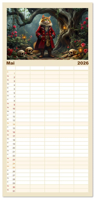 Piratenkatzen- Samtpfoten auf Kaperfahrt (CALVENDO Familienplaner 2026)