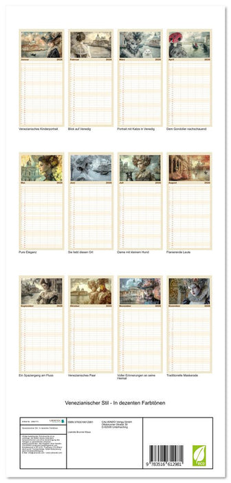 Venezianischer Stil - In dezenten Farbtönen (CALVENDO Familienplaner 2026)