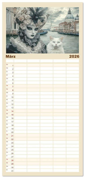 Venezianischer Stil - In dezenten Farbtönen (CALVENDO Familienplaner 2026)