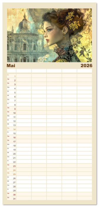 Venezianischer Stil - In dezenten Farbtönen (CALVENDO Familienplaner 2026)