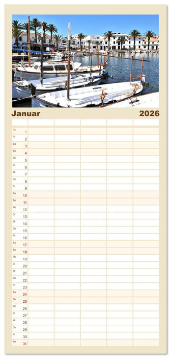 Menorca, die schöne Schwester (CALVENDO Familienplaner 2026)