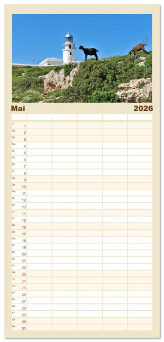 Menorca, die schöne Schwester (CALVENDO Familienplaner 2026)