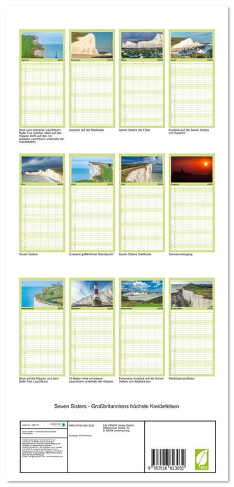 Seven Sisters - Großbritanniens höchste Kreidefelsen (CALVENDO Familienplaner 2026)