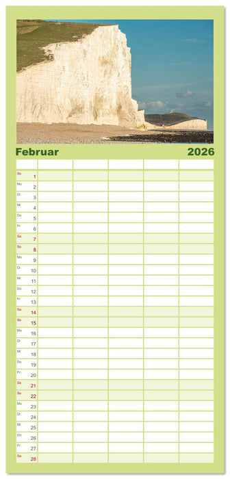 Seven Sisters - Großbritanniens höchste Kreidefelsen (CALVENDO Familienplaner 2026)