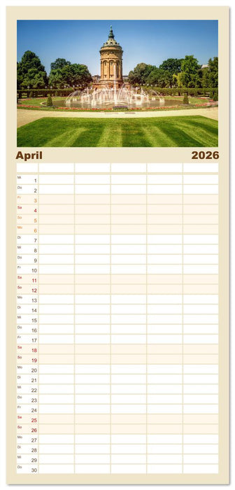 Mannheim, meine Stadt (CALVENDO Familienplaner 2026)