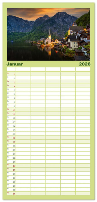 Traumziel Hallstatt in Österreich (CALVENDO Familienplaner 2026)