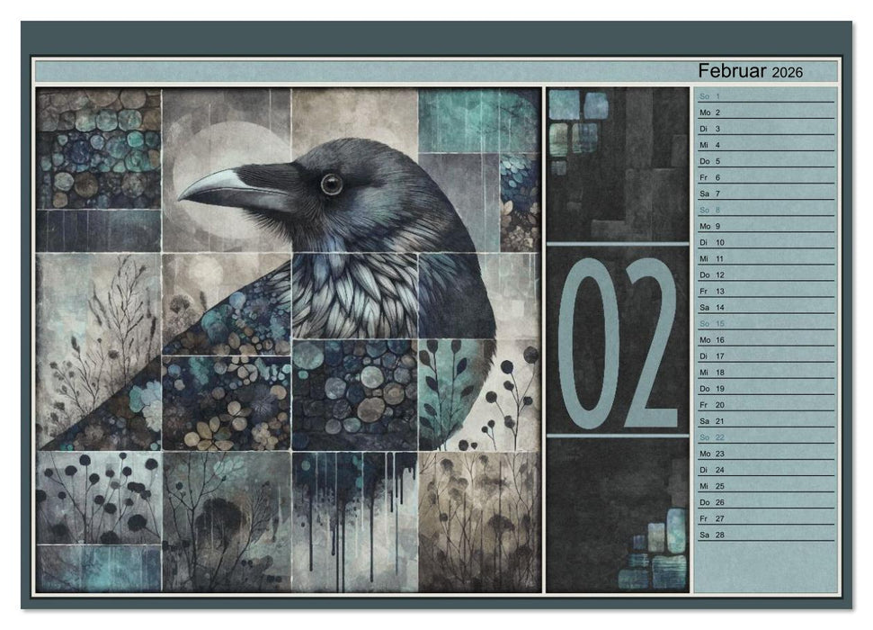 Krähen. Verborgene Farbnuancen. Kunst. (CALVENDO Wandkalender 2026)