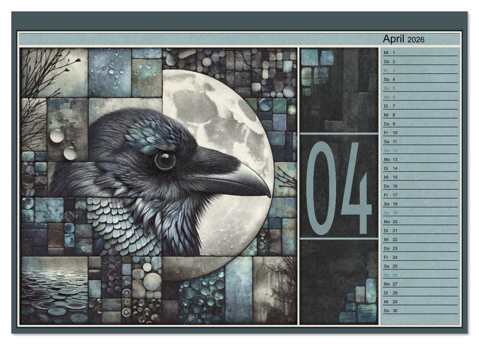 Krähen. Verborgene Farbnuancen. Kunst. (CALVENDO Wandkalender 2026)