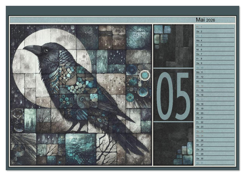Krähen. Verborgene Farbnuancen. Kunst. (CALVENDO Premium Wandkalender 2026)