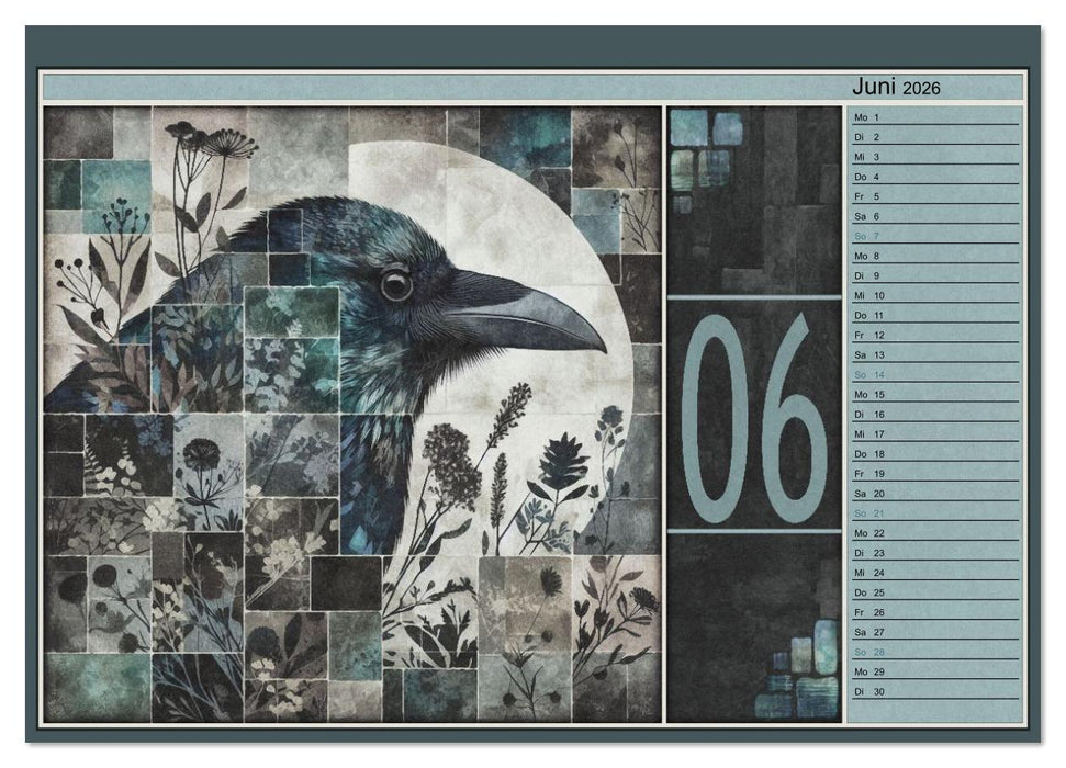 Krähen. Verborgene Farbnuancen. Kunst. (CALVENDO Premium Wandkalender 2026)