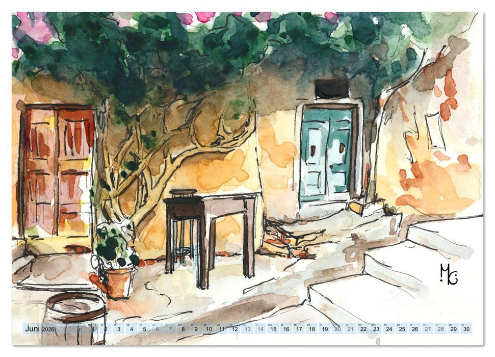 Isola d'Elba - Acquerelli (CALVENDO Wandkalender 2026)