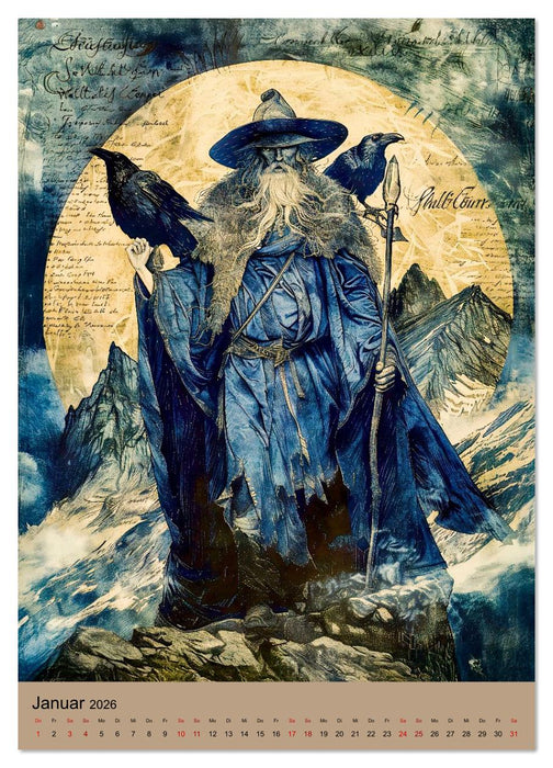 Wikinger - Mythologie - Götter, Runen und Legenden (CALVENDO Premium Wandkalender 2026)
