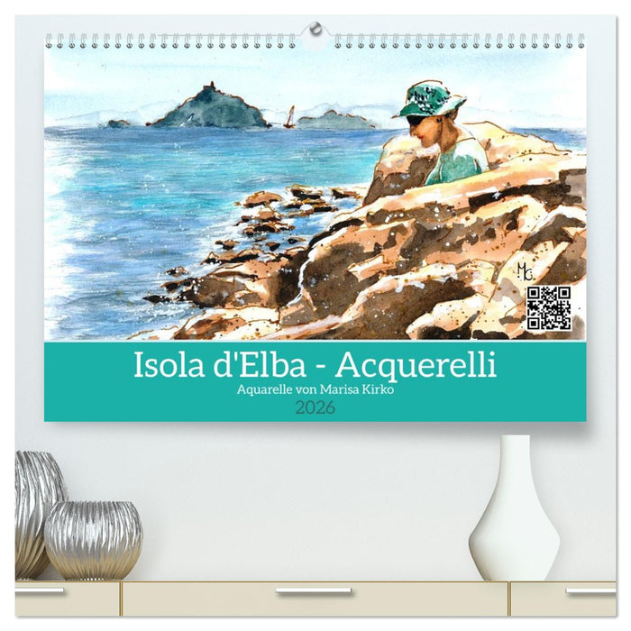 Isola d'Elba - Acquerelli (CALVENDO Premium Wandkalender 2026)