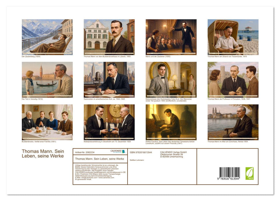 Thomas Mann. Sein Leben, seine Werke (CALVENDO Premium Wandkalender 2026)