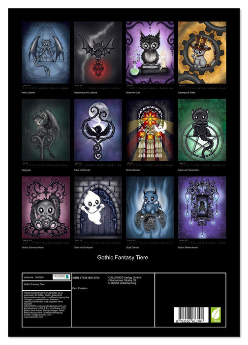 Gothic Fantasy Tiere (CALVENDO Premium Wandkalender 2026)