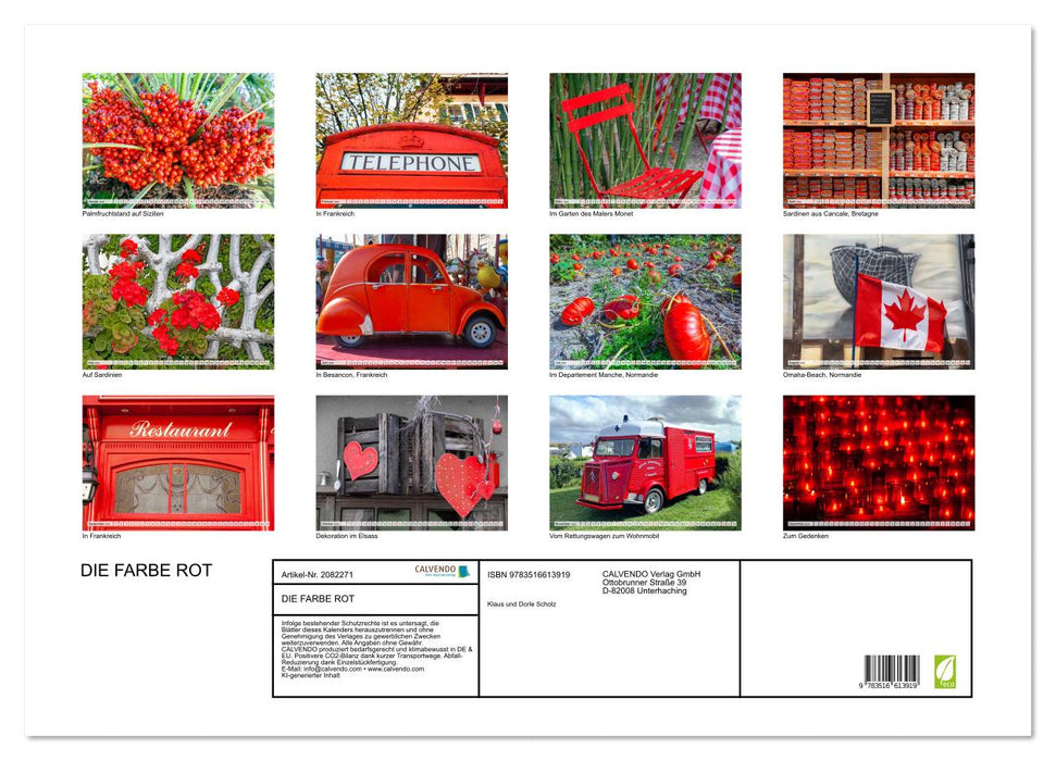 DIE FARBE ROT (CALVENDO Wandkalender 2026)
