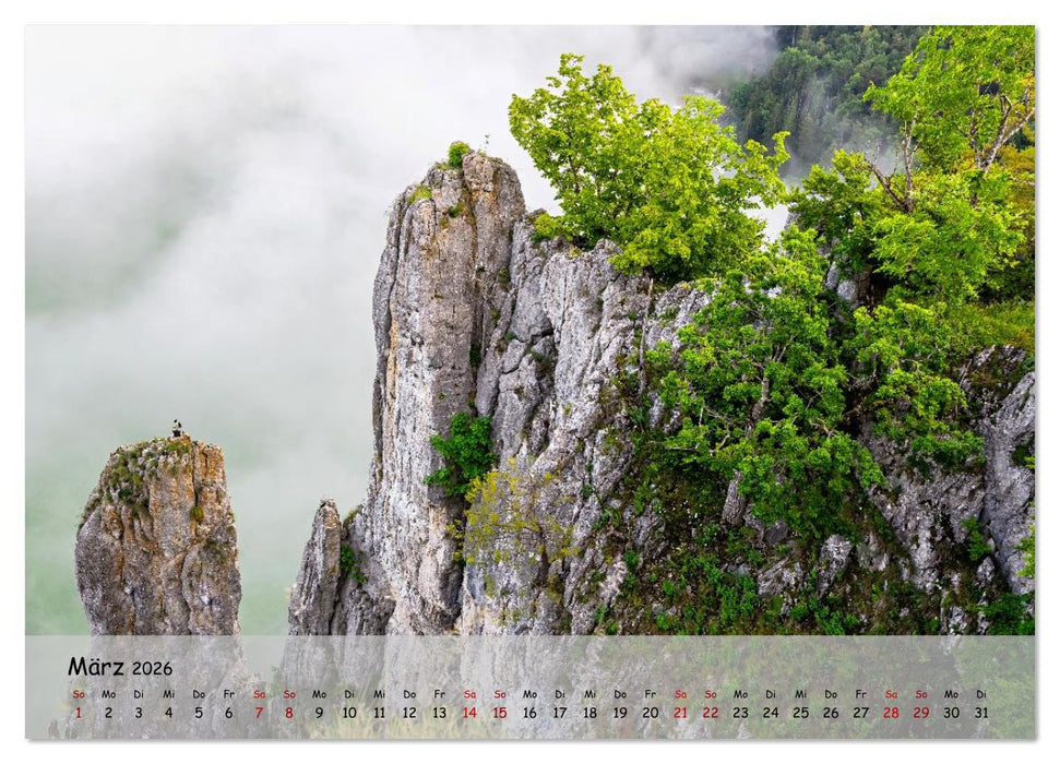 Im Donautal zwischen Beuron und Sigmaringen (CALVENDO Wandkalender 2026)