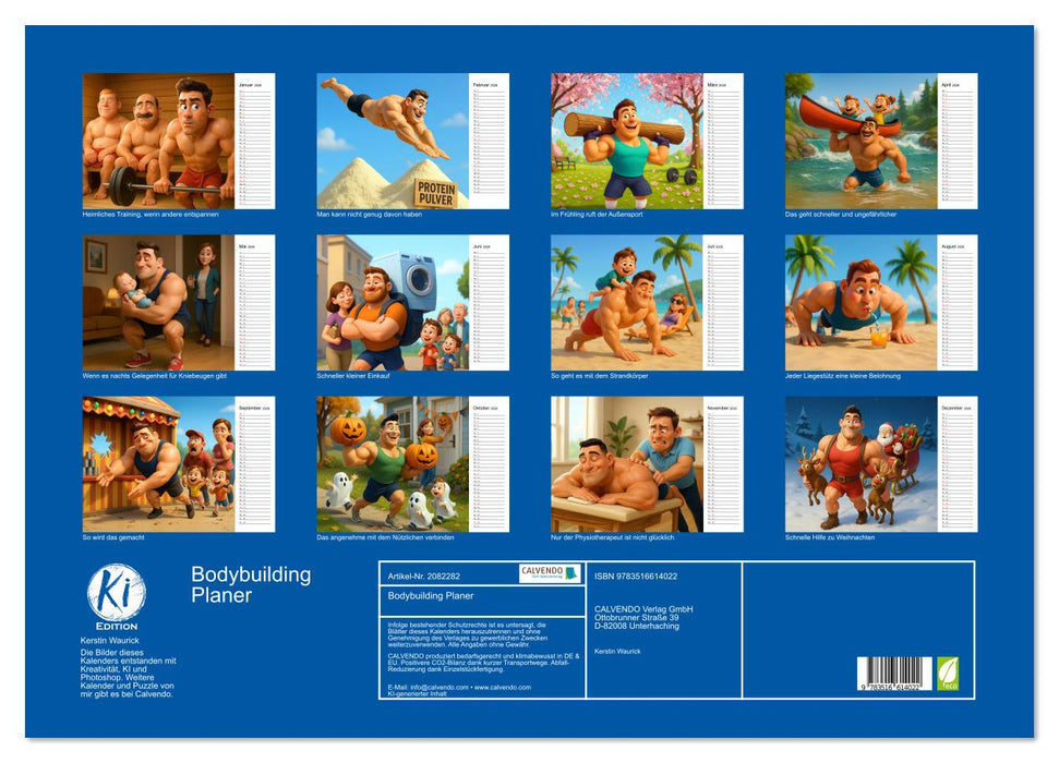 Bodybuilding Planer (CALVENDO Wandkalender 2026)