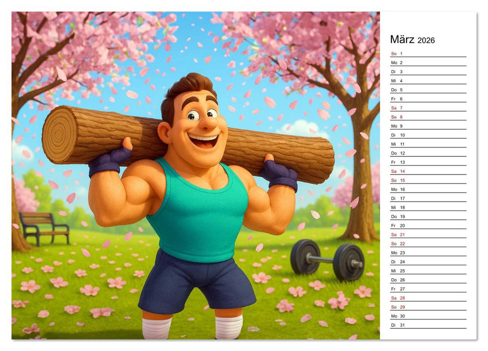 Bodybuilding Planer (CALVENDO Wandkalender 2026)