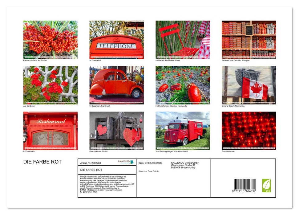 DIE FARBE ROT (CALVENDO Premium Wandkalender 2026)