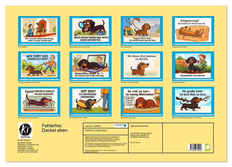 Fehlerfrei. Dackel eben. (CALVENDO Wandkalender 2026)