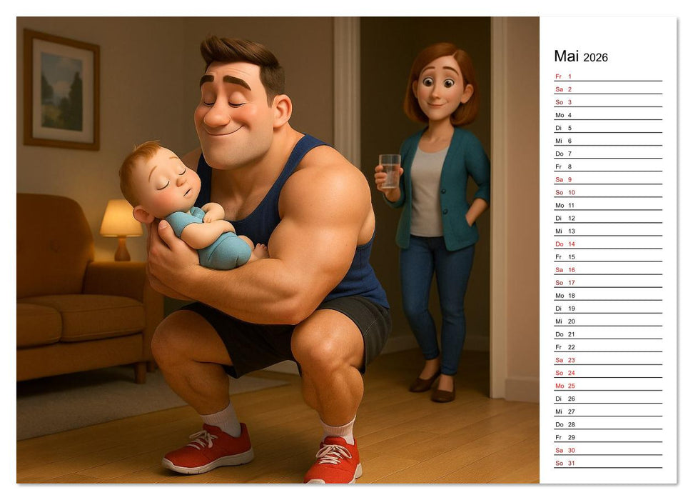 Bodybuilding Planer (CALVENDO Premium Wandkalender 2026)