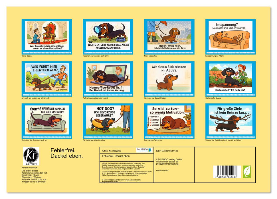 Fehlerfrei. Dackel eben. (CALVENDO Premium Wandkalender 2026)