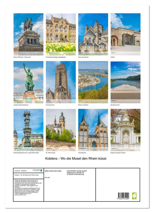 Koblenz - Wo die Mosel den Rhein küsst (CALVENDO Wandkalender 2026)
