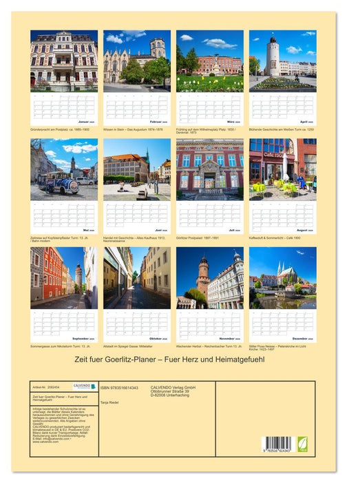 Zeit fuer Goerlitz-Planer – Fuer Herz und Heimatgefuehl (CALVENDO Wandkalender 2026)
