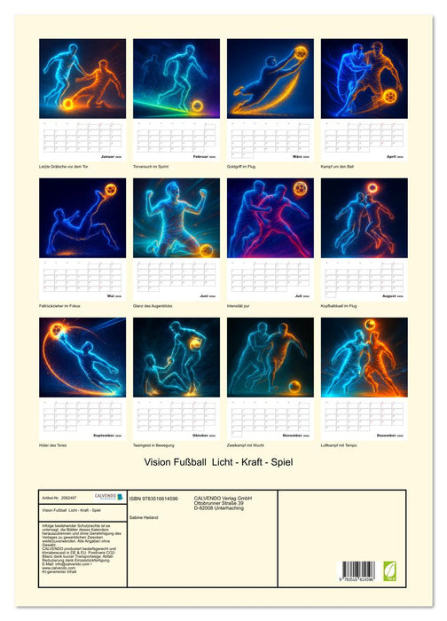 Vision Fußball Licht - Kraft - Spiel (CALVENDO Wandkalender 2026)