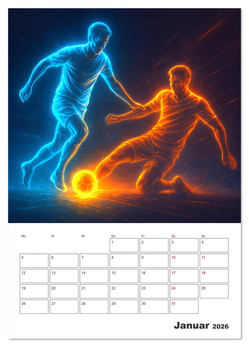 Vision Fußball Licht - Kraft - Spiel (CALVENDO Wandkalender 2026)