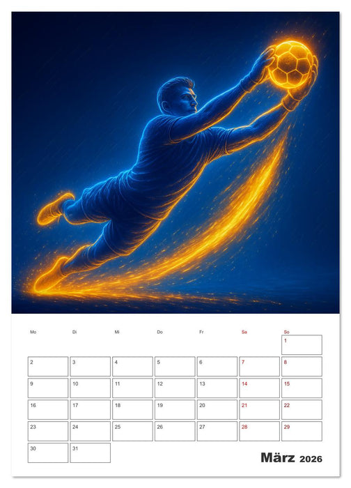 Vision Fußball Licht - Kraft - Spiel (CALVENDO Wandkalender 2026)