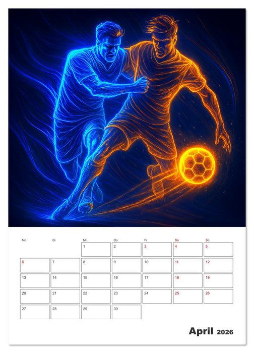Vision Fußball Licht - Kraft - Spiel (CALVENDO Wandkalender 2026)