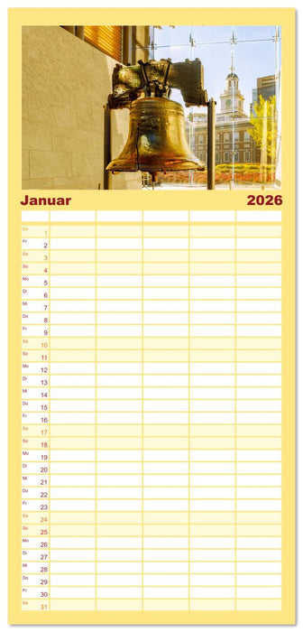 Pennsylvania. Die Wiege der USA zwischen Tradition und Moderne (CALVENDO Familienplaner 2026)