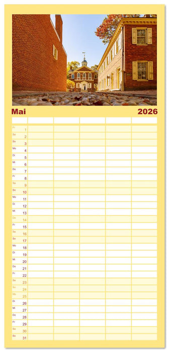 Pennsylvania. Die Wiege der USA zwischen Tradition und Moderne (CALVENDO Familienplaner 2026)