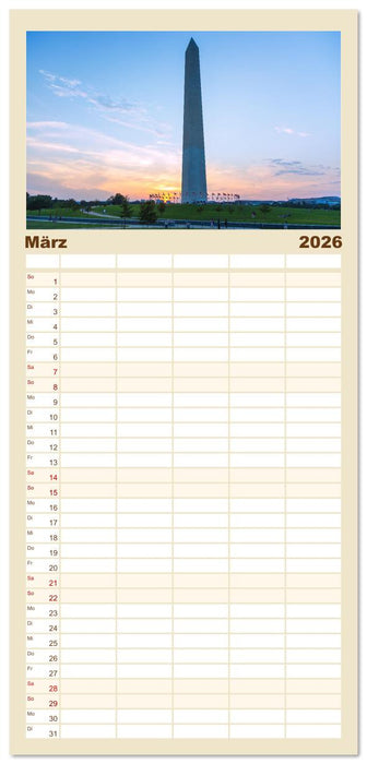 Washington, D.C., Hauptstadtzauber der USA (CALVENDO Familienplaner 2026)