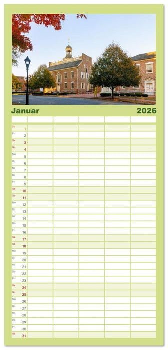 Delaware. Kleine Perle an der Ostküste der USA (CALVENDO Familienplaner 2026)