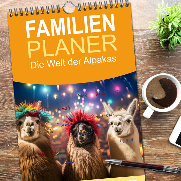 Die Welt der Alpakas (CALVENDO Familienplaner 2026)