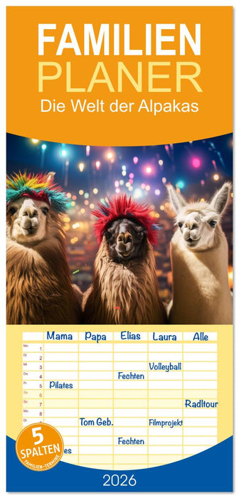 Die Welt der Alpakas (CALVENDO Familienplaner 2026)