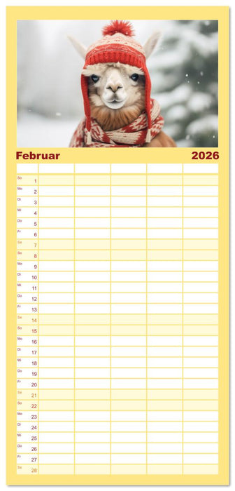 Die Welt der Alpakas (CALVENDO Familienplaner 2026)