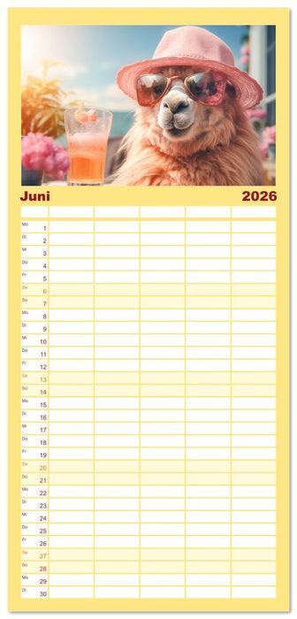 Die Welt der Alpakas (CALVENDO Familienplaner 2026)