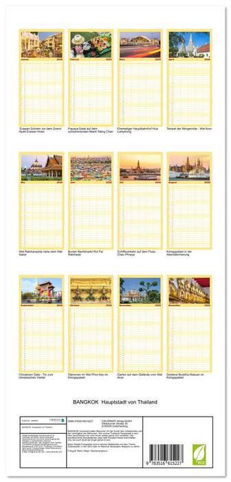 BANGKOK Hauptstadt von Thailand (CALVENDO Familienplaner 2026)