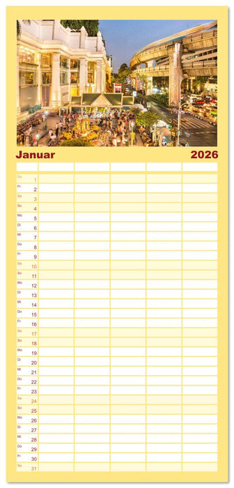 BANGKOK Hauptstadt von Thailand (CALVENDO Familienplaner 2026)