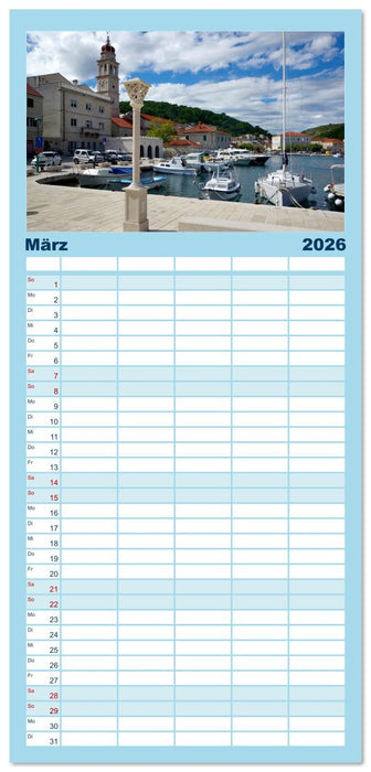 Dalmatien - Stille Orte (CALVENDO Familienplaner 2026)